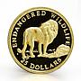 Cook Islands 25 dollars Endangered Animal series The Lion proof gold coin 1997