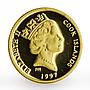 Cook Islands 25 dollars Endangered Animal series The Lion proof gold coin 1997