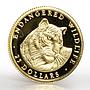 Cook Islands 25 dollars Endangered Animal series The Tiger proof gold coin 1990