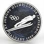 Panama 1 balboa Olympic Winter Games Calgary Ski Jumping proof silver coin 1988