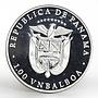 Panama 1 balboa Olympic Winter Games Calgary Ski Jumping proof silver coin 1988