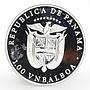 Panama 1 balboa XV Olympic Winter Games Calgary Hockey proof silver coin 1988