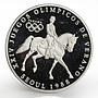 Panama 1 balboa Olympic Summer Games Equestrian proof silver coin 1988