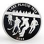 Mongolia 500 togrog 1932 Winter Olympics Hockey on Lake Placid silver coin 2006