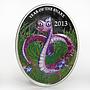 Niue 1 dollar Lunar series Year of the Snake Love Snake colored silver coin 2013