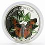 Cameroon 1000 francs Charaxes Fournierae Butterfly colored silver coin 2011