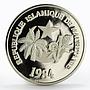 Mauritania 500 ouguiya International Games Runners proof nickel coin 1984