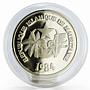 Mauritania 500 ouguiya International Games Runners proof nickel coin 1984