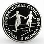 Tonga 5 paanga International Games Relay proof nickel coin 1984