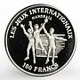 Congo 100 francs International Games series Handball proof nickel coin 1984