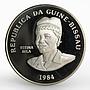 Guinea-Bissau 250 pesos International Games Horizontal Bar nickel coin 1984