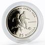 Maldives 25 rufiyaa International Games Football proof nickel coin 1984