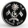 Maldives 25 rufiyaa International Games Football proof nickel coin 1984