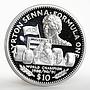 Liberia 10 dollars Formule One series Ayrton Senna proof silver coin 1992