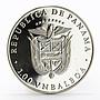 Panama 1 balboa Olympic Winter Games Calgary Biathlon proof silver coin 1988