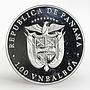 Panama 1 balboa Olympic Winter Games Calgary Biathlon proof silver coin 1988