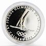 Panama 1 balboa Olympic Winter Games Calgary Freestyle Skier proof silver 1988