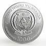 Rwanda 1000 francs Zodiac Signs series Capricorn gilded silver coin 2009
