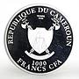 Cameroon 1000 francs Unicorn Opal Gemstone proof silver coin 2015