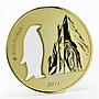 Ghana 5 cedis The King Penguin Silhouette gilded silver coin 2017