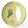 Ghana 5 cedis The King Penguin Silhouette gilded silver coin 2017