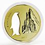 Ghana 5 cedis The King Penguin Silhouette gilded silver coin 2017