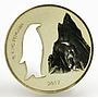 Ghana 5 cedis The King Penguin Silhouette gilded silver coin 2017