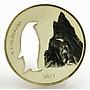 Ghana 5 cedis The King Penguin Silhouette gilded silver coin 2017