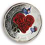 Cook Islands 1 dollar Say it with Roses colored proof silver coin 2011