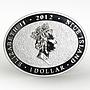 Cook Islands 1 dollar Lunar Calendar series Love Dragon colored silver coin 2012