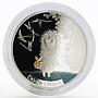 Ghana 5 cedis The Hedgehog and Butterflies colored silver coin 2013