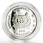 Singapore 1 dollar Aranda Tay Swee Eng Orchid colored proof silver coin 2011