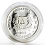 Singapore 1 dollar Spathoglottis Primrose Orchid colored proof silver coin 2011