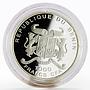 Benin 1000 francs 1912 Stockholm Olympic Games Fencing proof silver coin 2003