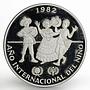 Panama 10 balboas International Year of the child proof silver coin 1982