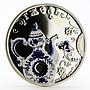 Cook Islands 5 dollars Russian Folk Crafts series Gzhel colored silver coin 2012