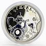 Cook Islands 5 dollars Russian Folk Crafts series Gzhel colored silver coin 2012