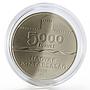 Hungary 5000 forint Hungarian Castles series Gyula Castle silver coin 2007