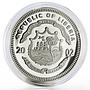 Liberia 20 dollars History of America St Louis Olympic Games silver coin 2002