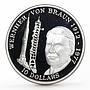 Niue 10 dollars Wernher Von Braun and The Rocket Launch proof silver coin 1992