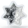 Niue 1 dollar Christmas Star Shaped silver coin with zircons 2010