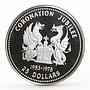 British Virgin Islands 25 dollars Coronation Jubilee silver coin 1978