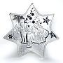 Niue 1 dollar Christmas Star Shaped silver coin with zircons 2010