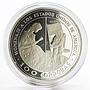 Nicaragua 100 cordobas US Bicentennial Moon Landing proof silver coin 1975