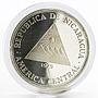 Nicaragua 100 cordobas US Bicentennial Moon Landing proof silver coin 1975