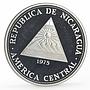 Nicaragua 100 cordobas US Bicentennial Moon Landing proof silver coin 1975