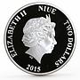Niue 2 dollars 75th Anniversary of Daisy Duck Disney proof silver coin 2015