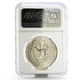 Ajman 7 1/2 riyals Wildlife Gazelle MS-67 NGC silver coin 1970