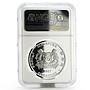 Singapore 5 dollars Flowers Dendrobium Singa Mas PF-70 NGC silver coin 2007