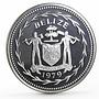 Belize 10 dollars Fauna of Belize series Jabirus proof silver coin 1979